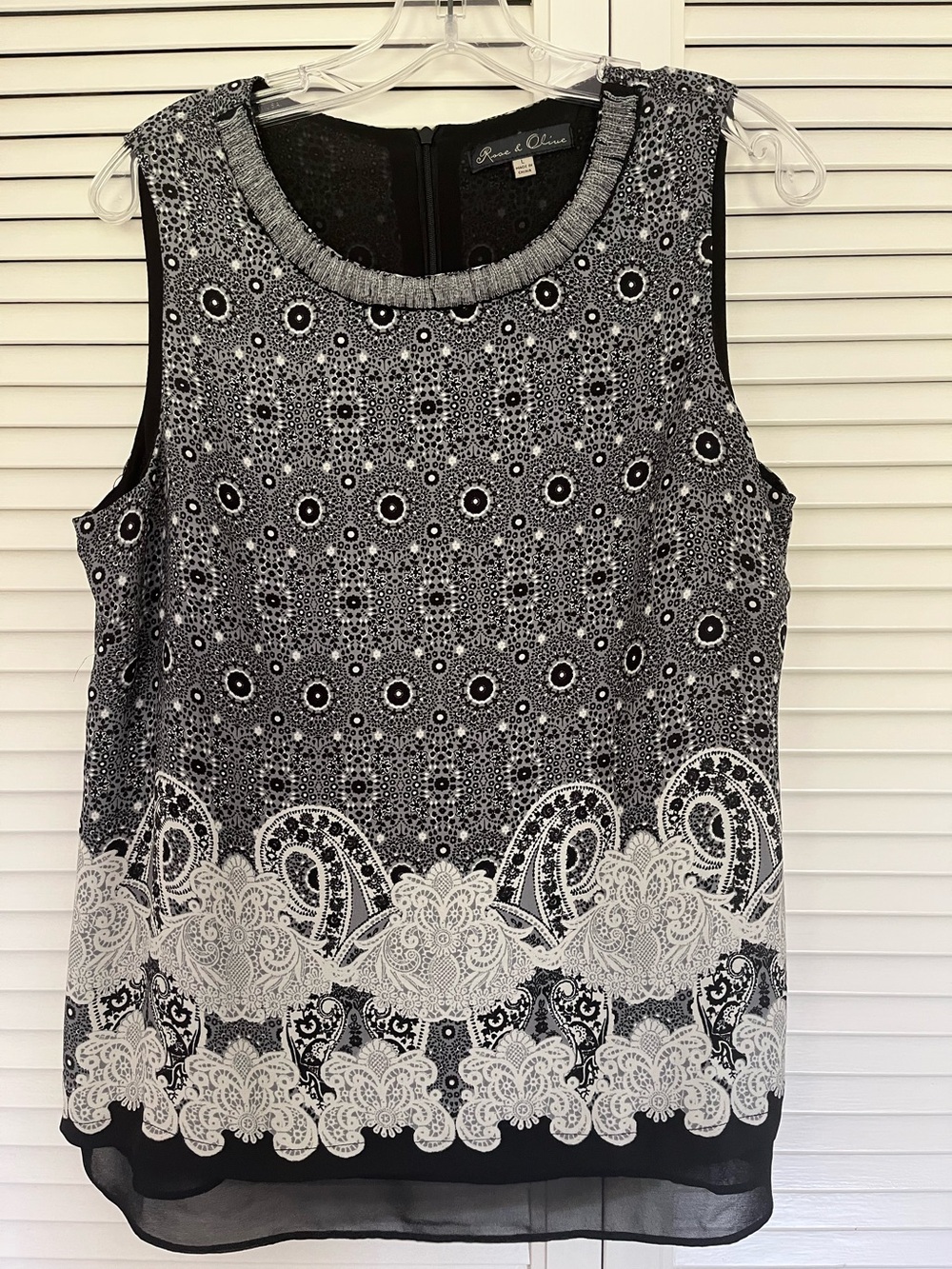 Rose & Olive beaded sleeveless blouse